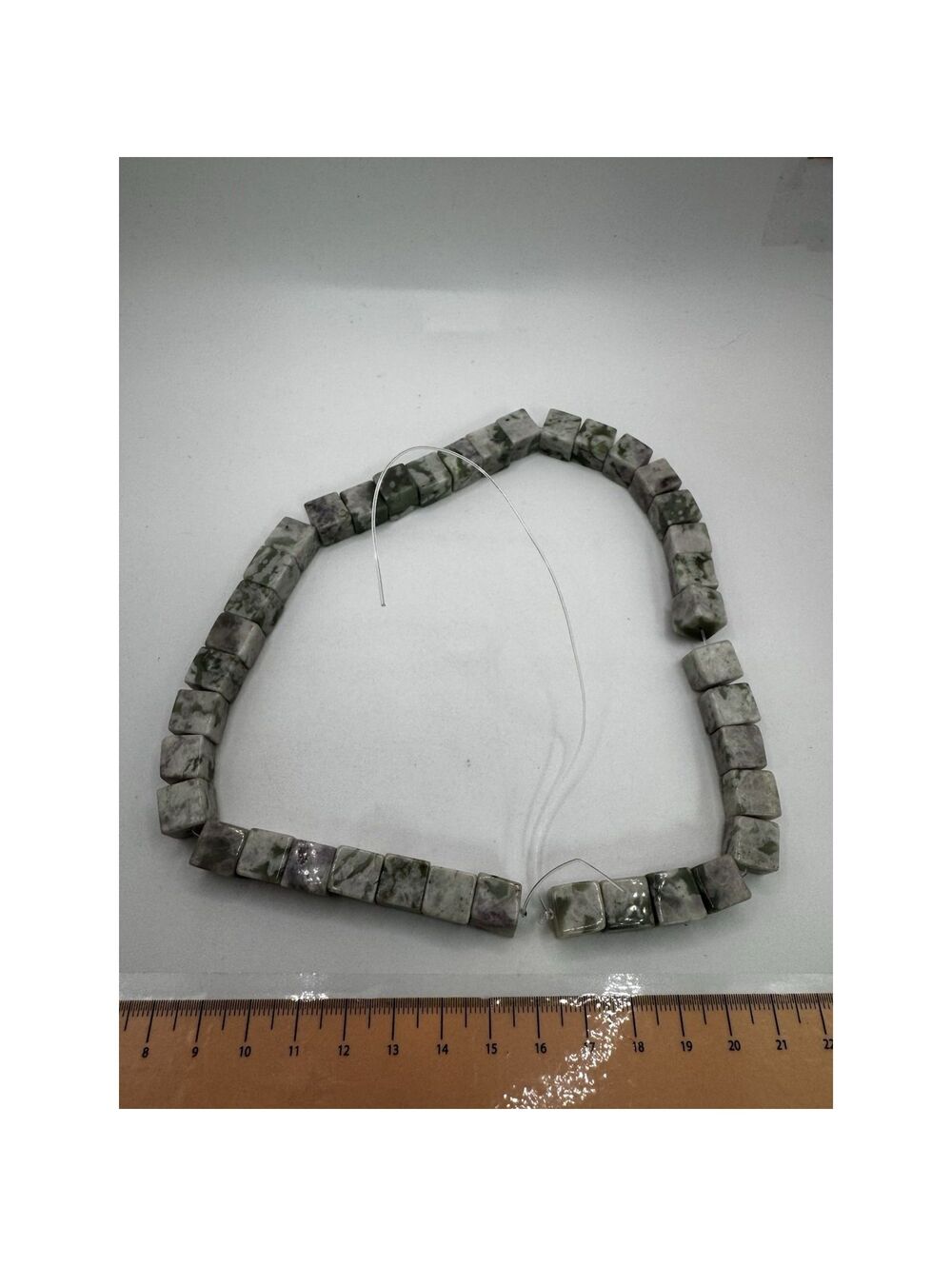15.5" Strand Of Center Cut 10mm Cube Peace Jade Beads - Jewelry Making Crafting